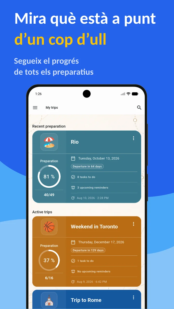 Bagolisto: Llista d'equipatge