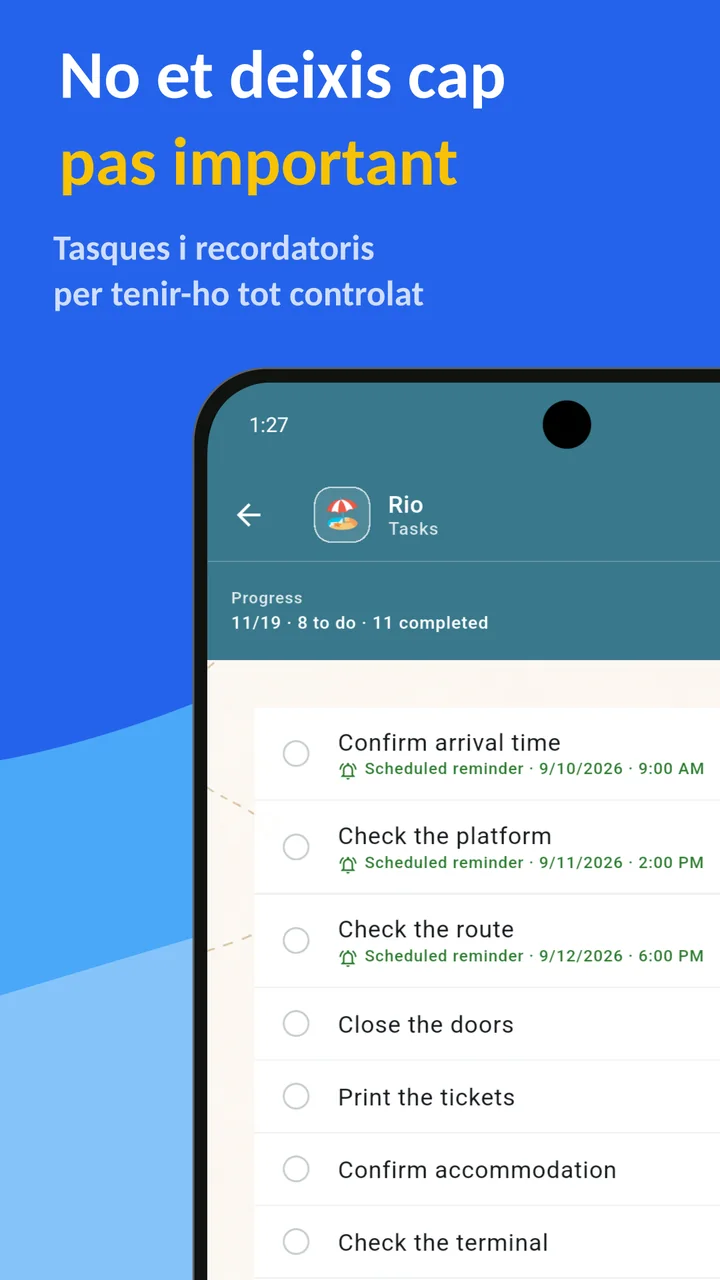 Bagolisto: Llista d'equipatge