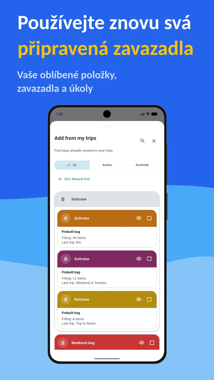 Bagolisto: Seznam na balení