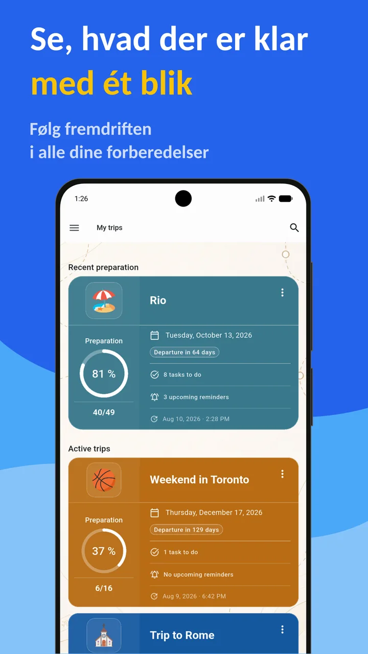 Bagolisto: Rejsepakkeliste