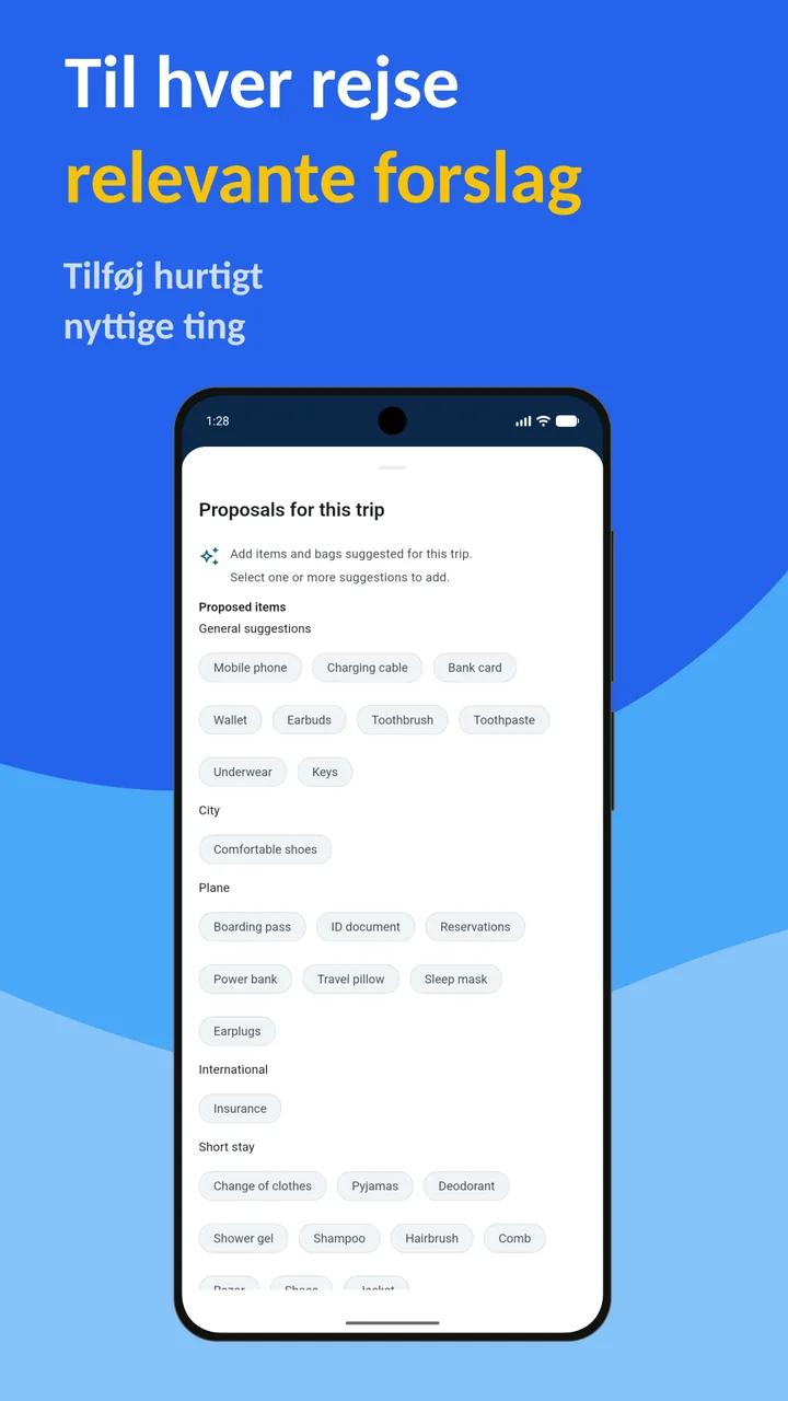 Bagolisto: Rejsepakkeliste
