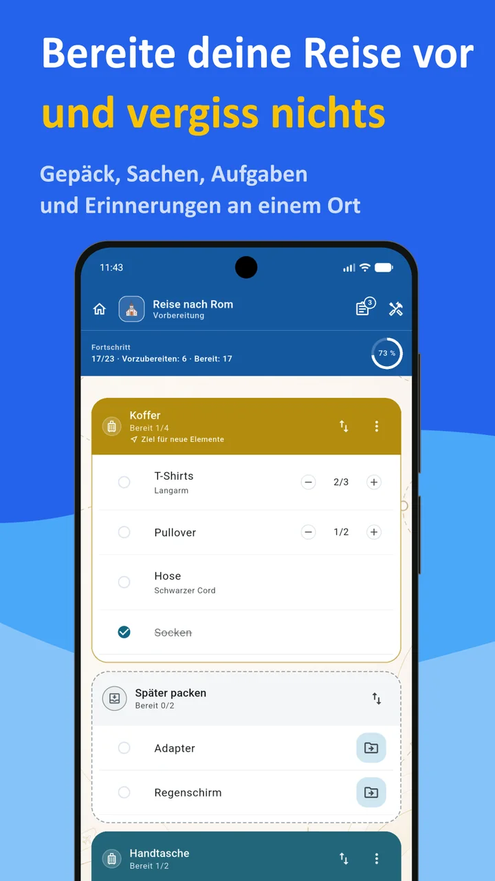 Bagolisto: Reise-Packliste