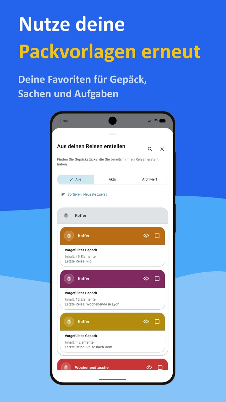 Bagolisto: Reise-Packliste