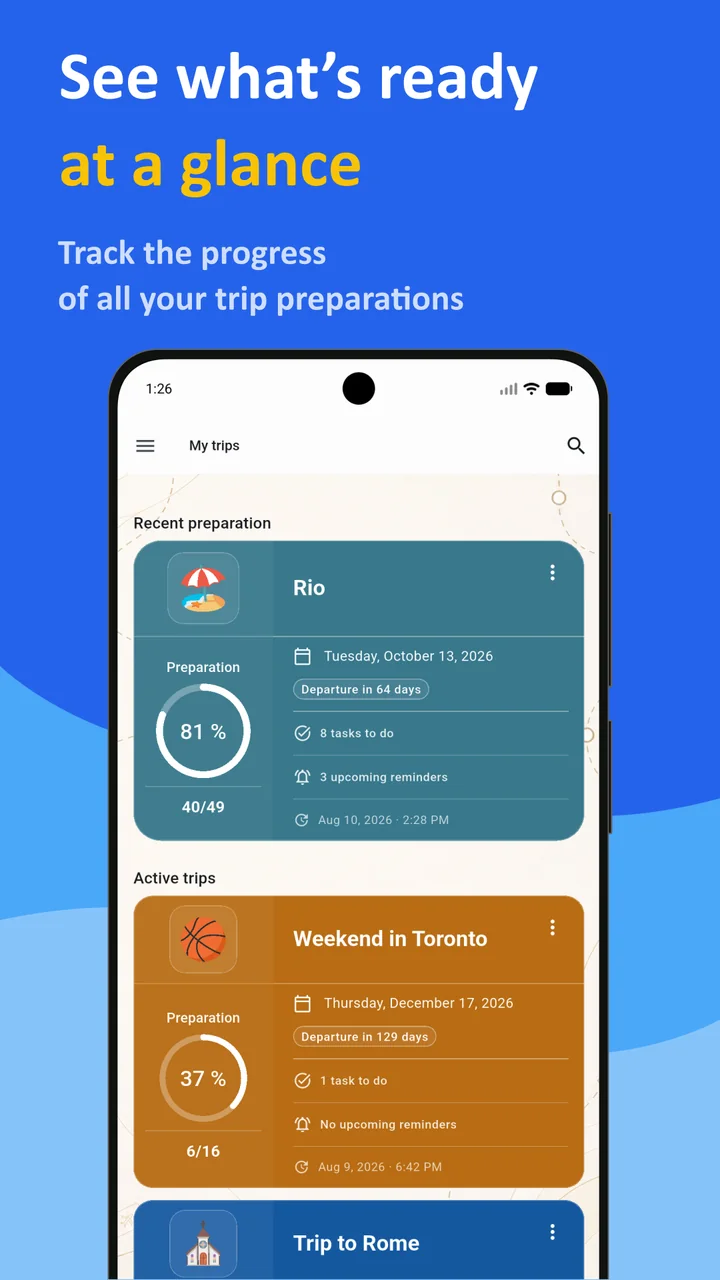 Bagolisto: Travel Packing List