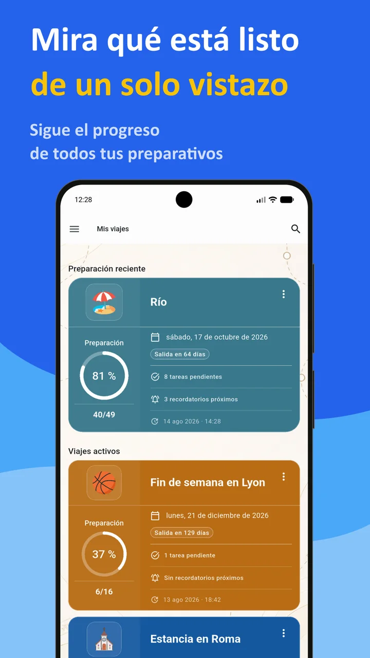 Bagolisto: Lista de equipaje
