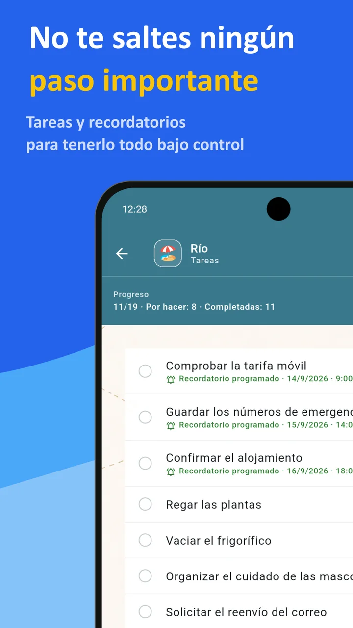 Bagolisto: Lista de equipaje