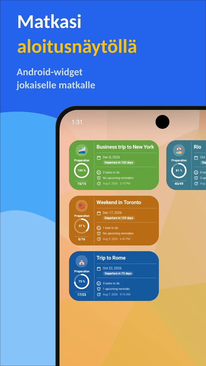 Bagolisto: Matkan pakkauslista