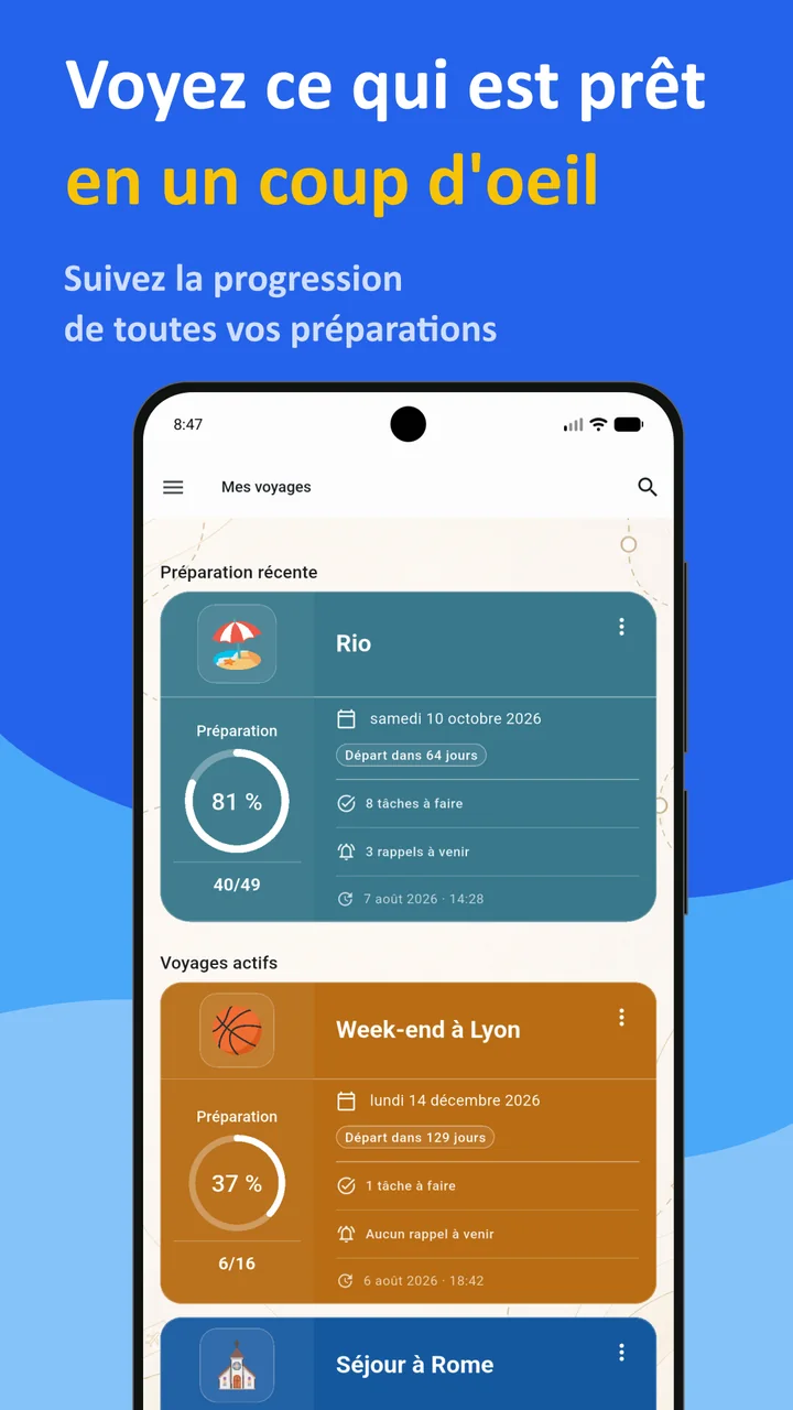 Bagolisto : liste de bagages