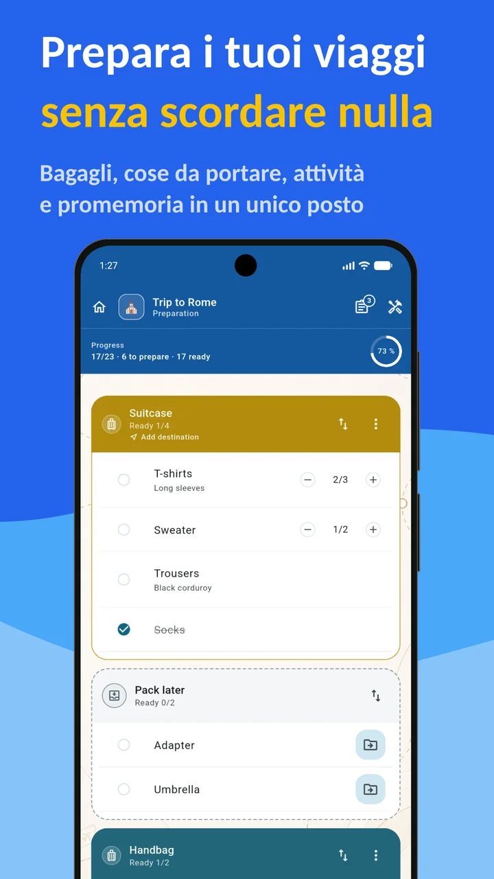 Bagolisto: Lista bagagli
