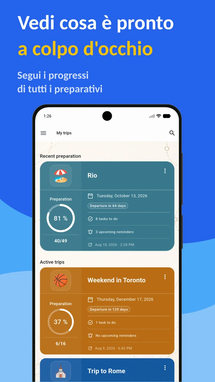 Bagolisto: Lista bagagli