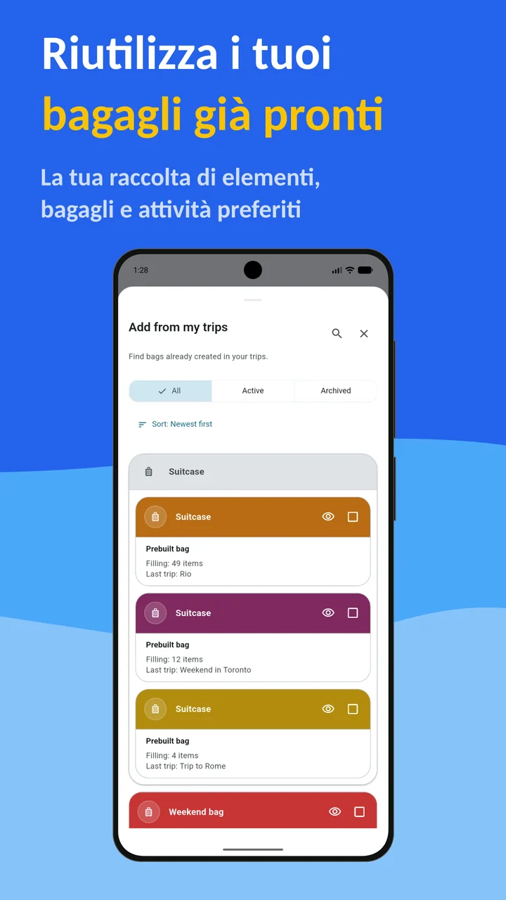 Bagolisto: Lista bagagli