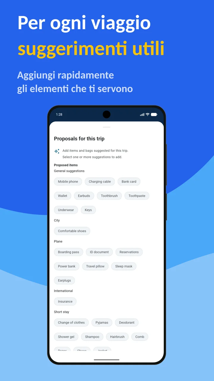 Bagolisto: Lista bagagli