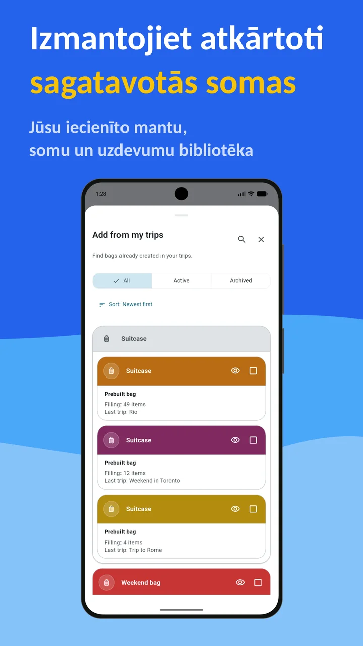 Bagolisto: Bagāžas saraksts