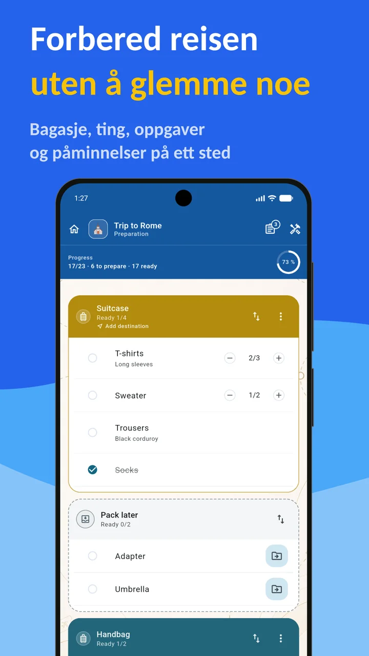 Bagolisto: Reisepakkeliste