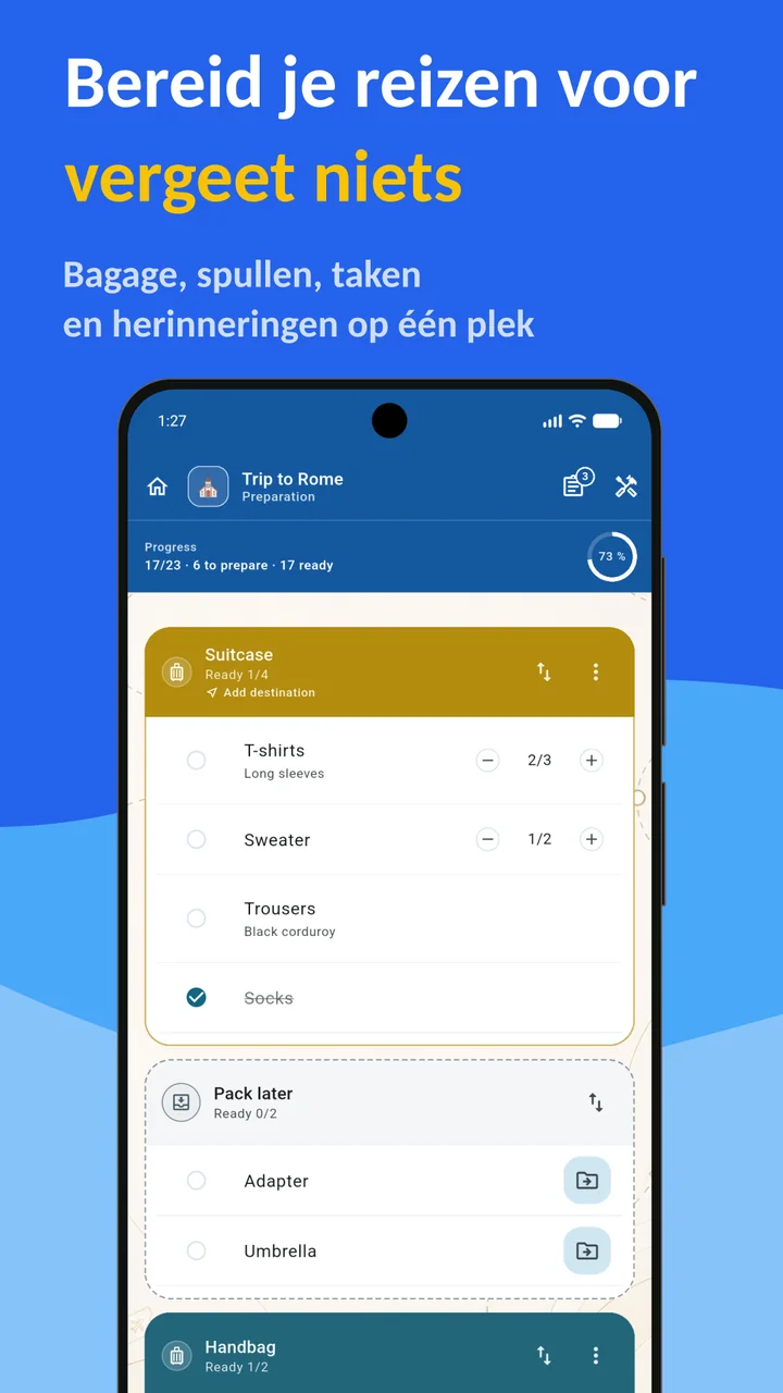 Bagolisto: Reis Inpaklijst