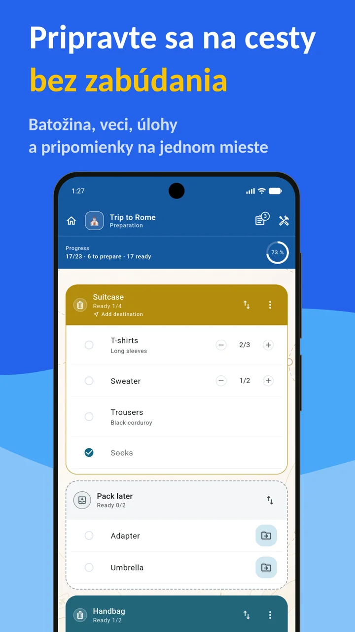 Bagolisto: Zoznam na balenie