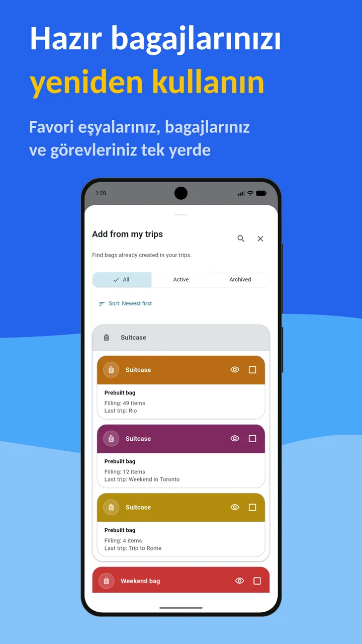 Bagolisto: Valiz Listesi